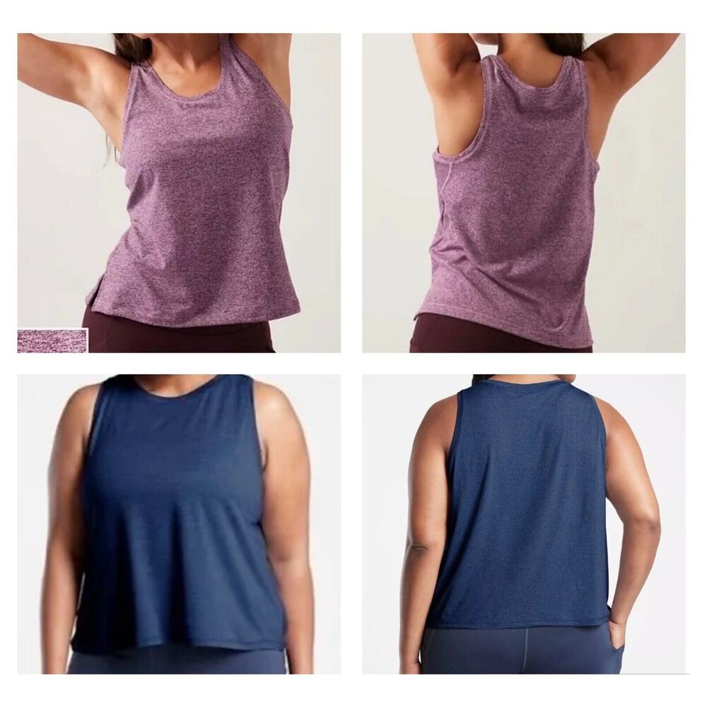 ATHLETA UPTEMPO ll TANK‎ **LOT OF 2** SIZE 3X NWT NAVY AND PLUM ATHLEISURE